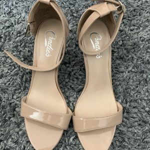 Beige strap high heels